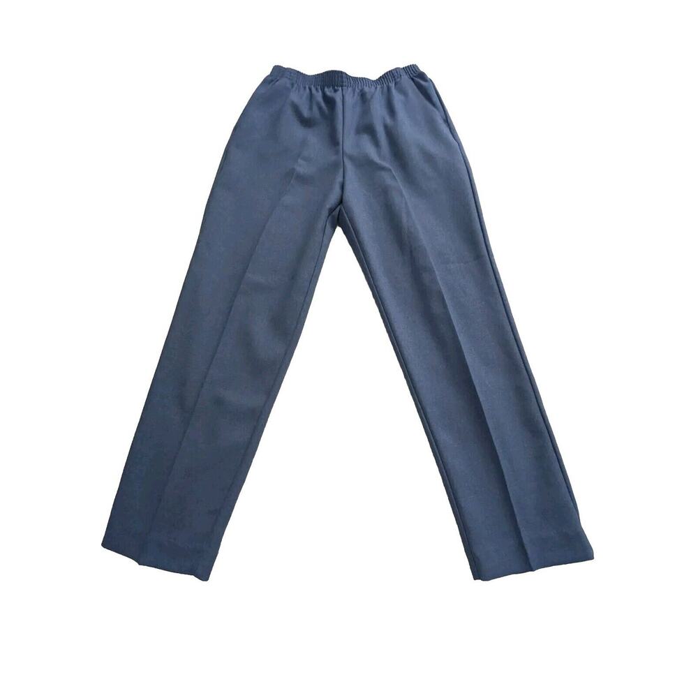 Donnkenny Polyester Pants Women's Size 16 Pull-On Elastic Waist Pockets Chambray